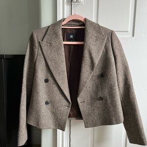 Banana Republic Taupe Double-Breasted Blazer